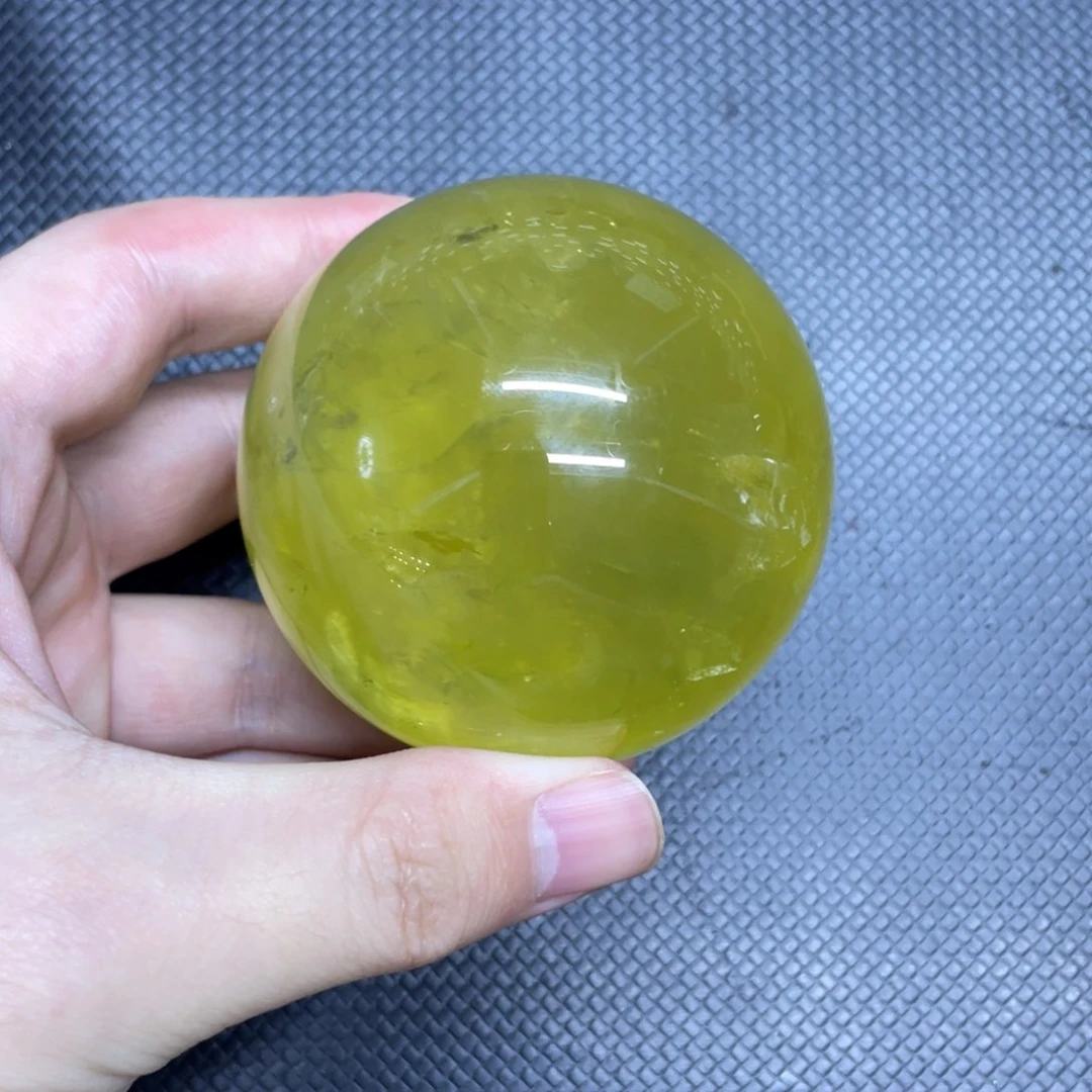 水晶珠宝半成品未镶嵌畅****wjy天然黄水晶球2142