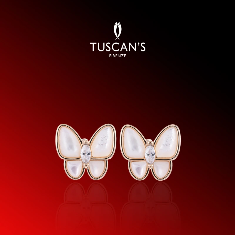 925银仿珍珠耳饰 TUSCAN'S 铜合金贝壳耳饰 精致可爱气质百搭轻奢