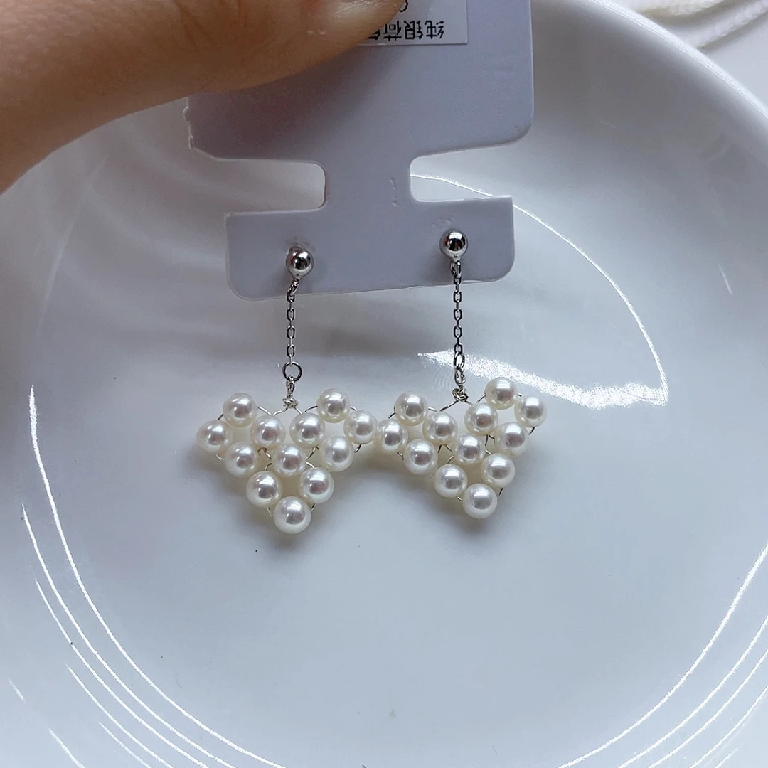 银S925镶嵌耳饰淡水珍珠