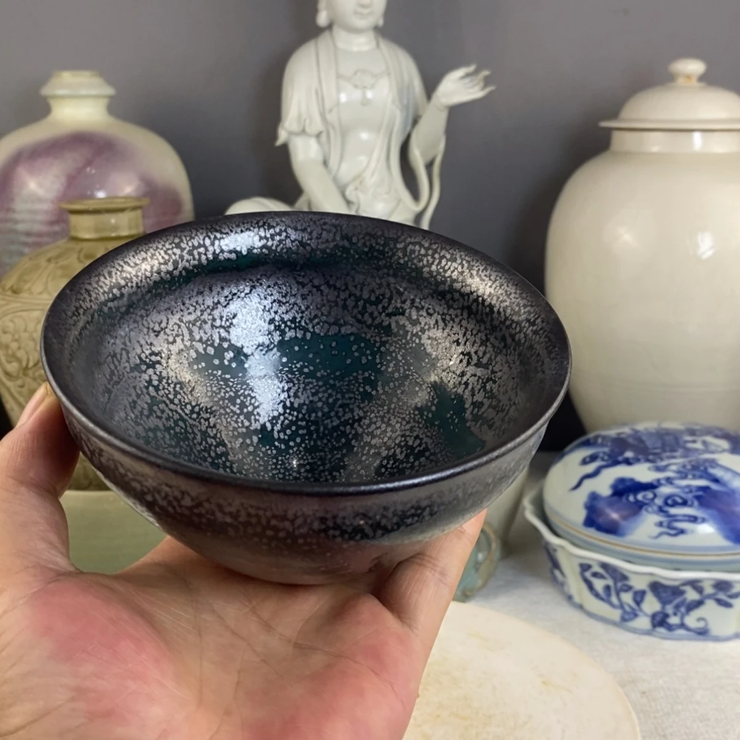 油滴的建盏摆件的