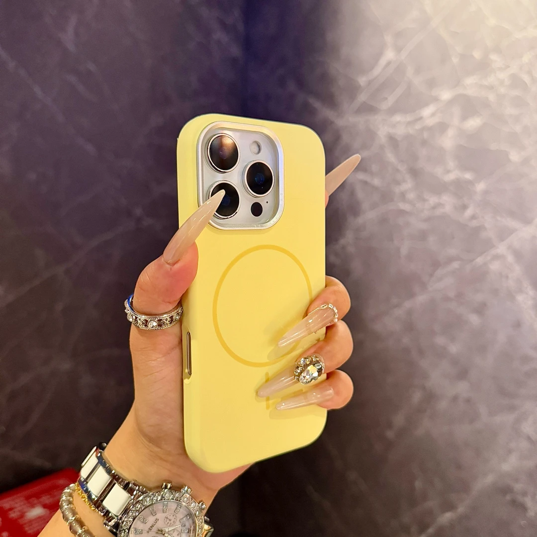 液态硅胶适用苹果15手机壳14promax磁吸iphone13简约16女网红防摔