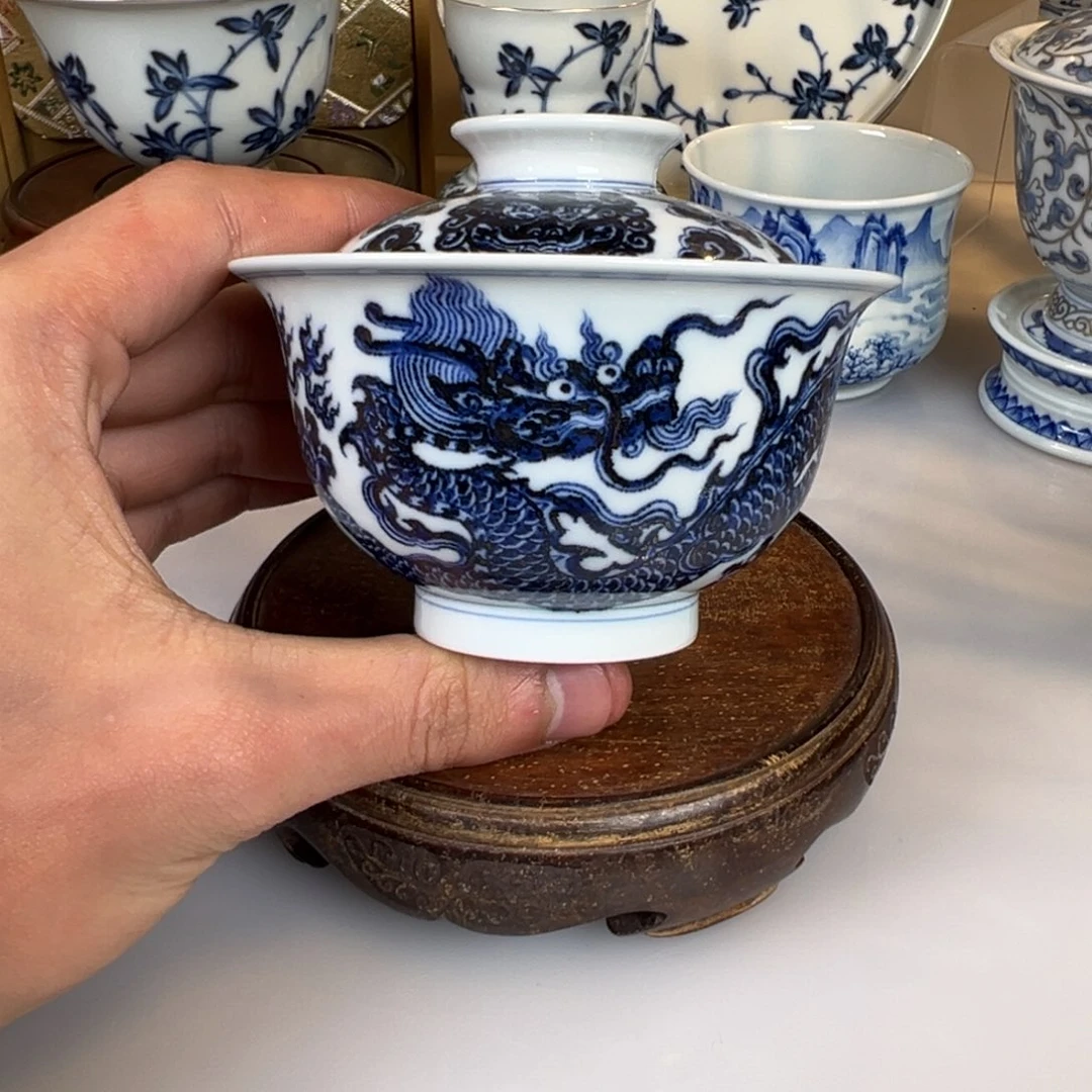 杯子松风馆龙狮盖碗