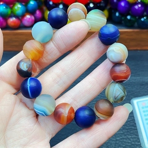 玛瑙/玉髓手链未镶嵌彩虹玛瑙14