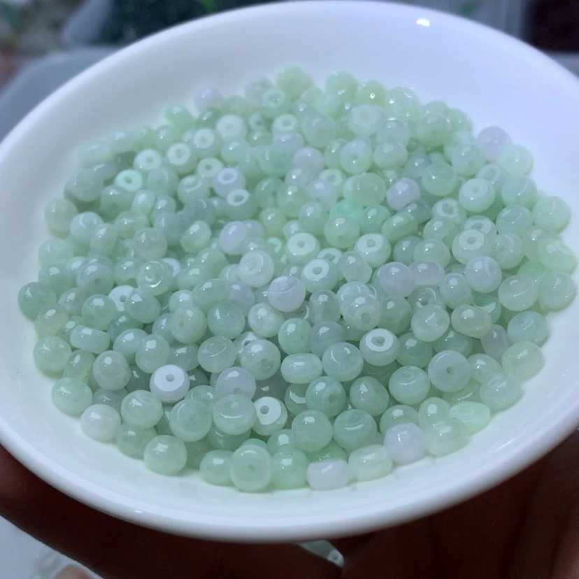 【闪购商品】未镶嵌手链翡翠卡3乘5.5冰果绿算盘100颗