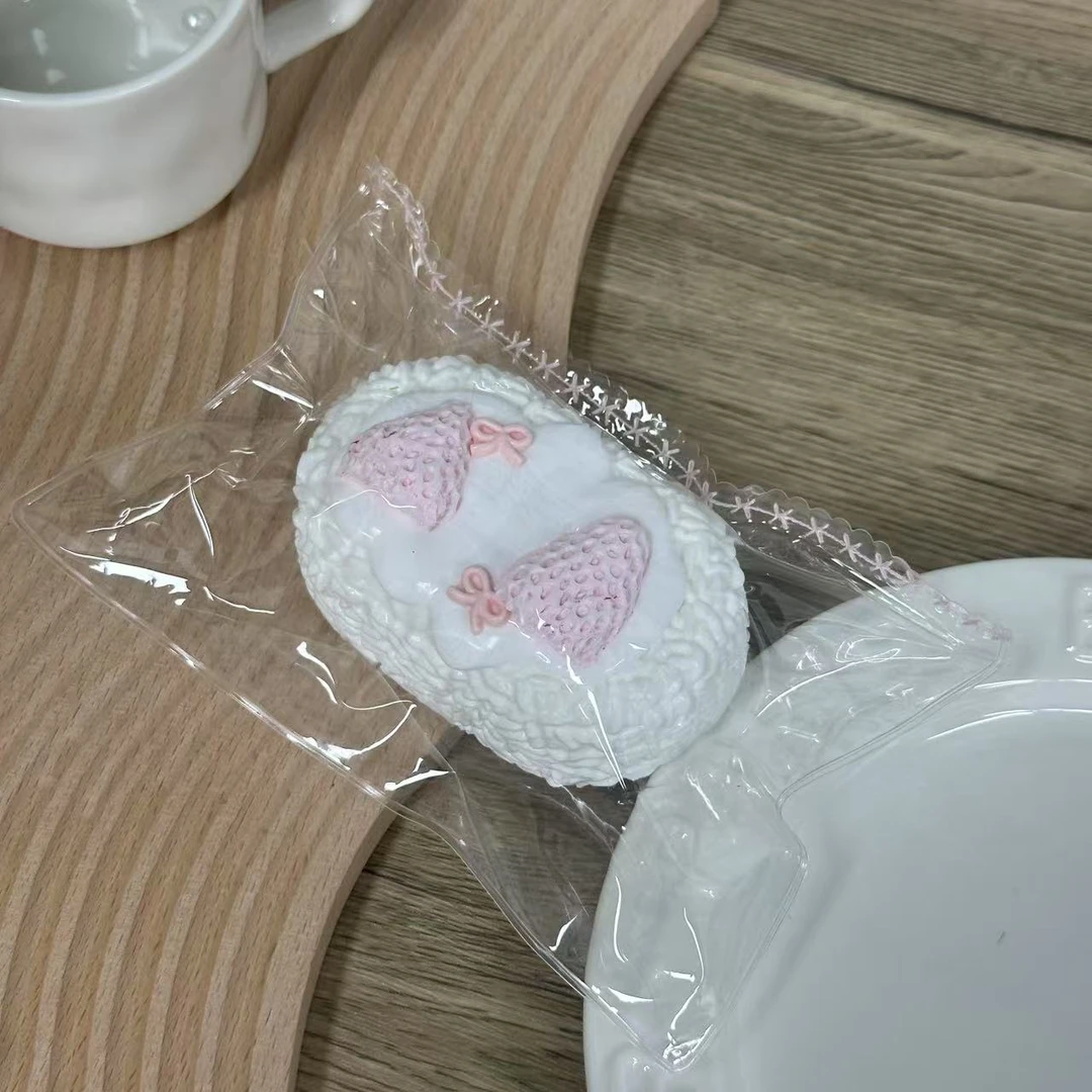 【奶酪泥】草莓仙贝 纯手工硅胶捏捏乐解压玩具
