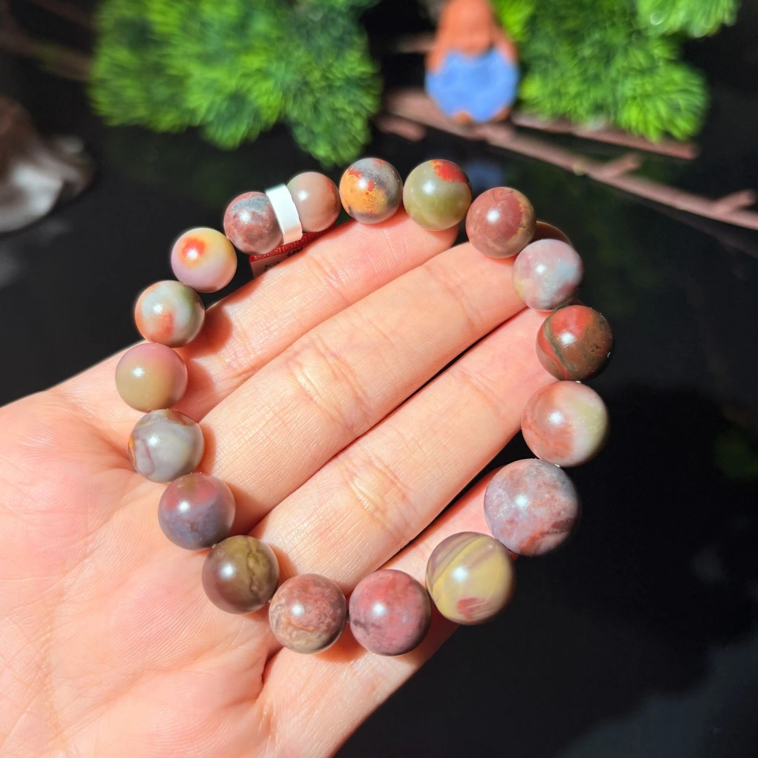 盐源玛瑙磨砂包浆全家福手链