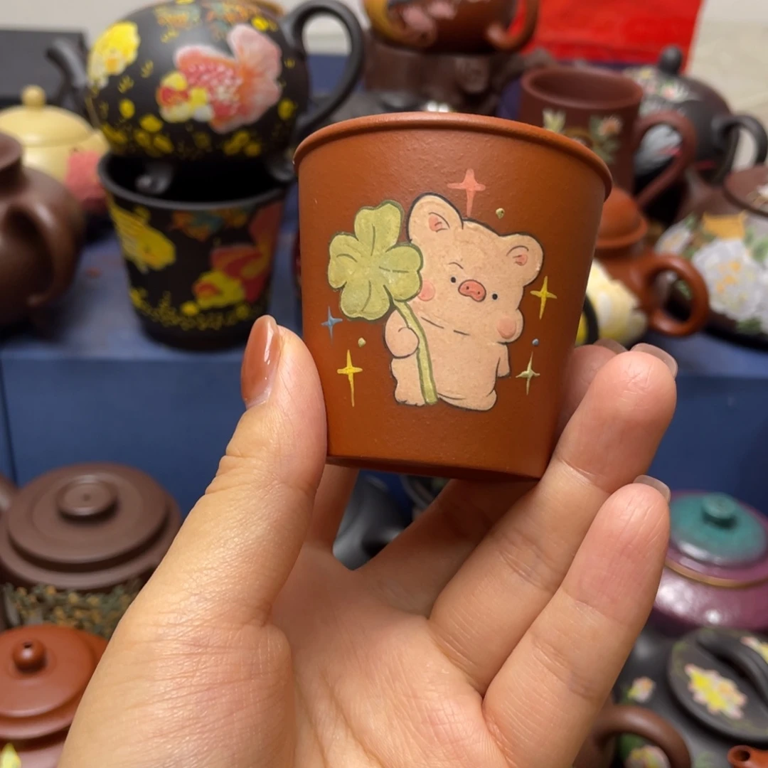 红泥茶杯紫砂主人杯80cc