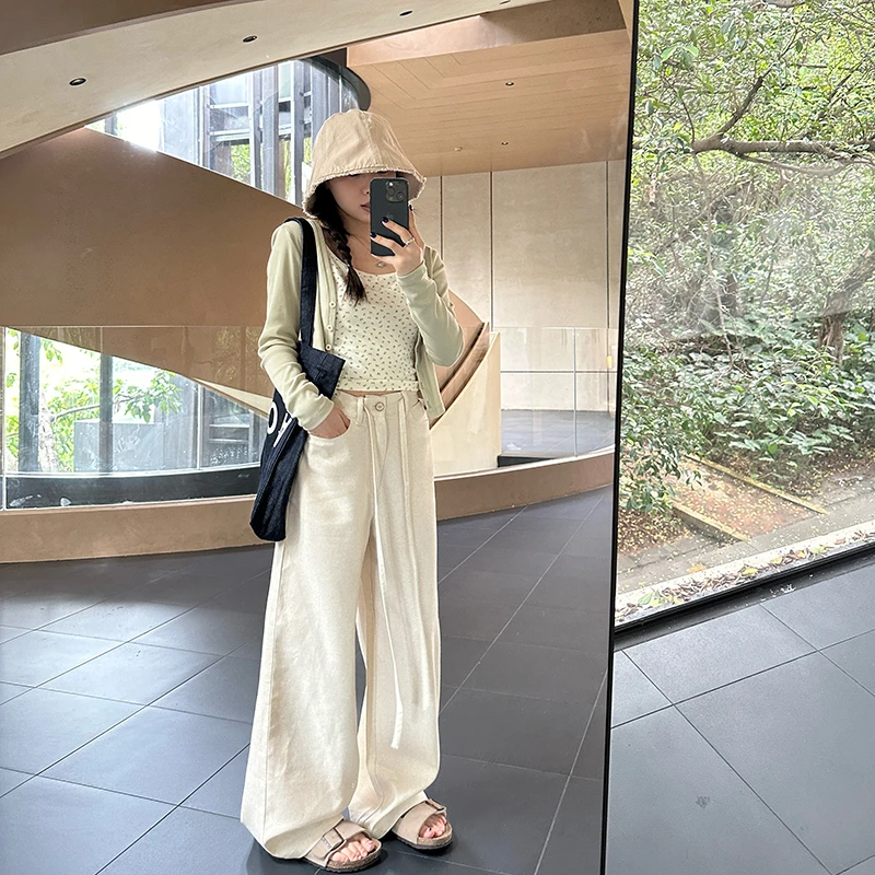 【No退No换】Our2【抽绳麻裤】时尚洋气显瘦麻料休闲裤【B7378】