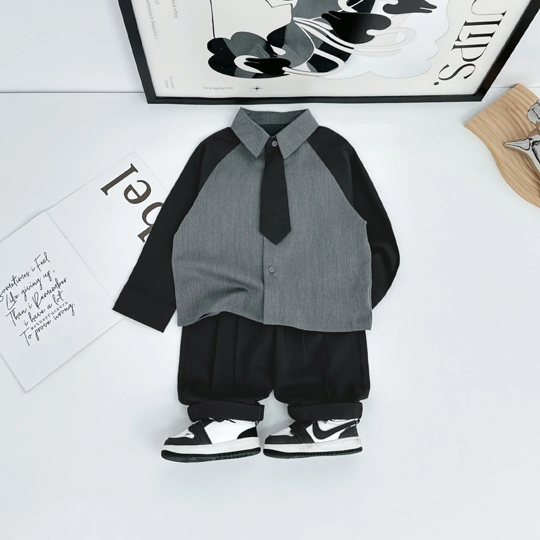 男童套装2025新款中大儿童秋季两件套时尚潮BQ25808Y悠悠童话童装