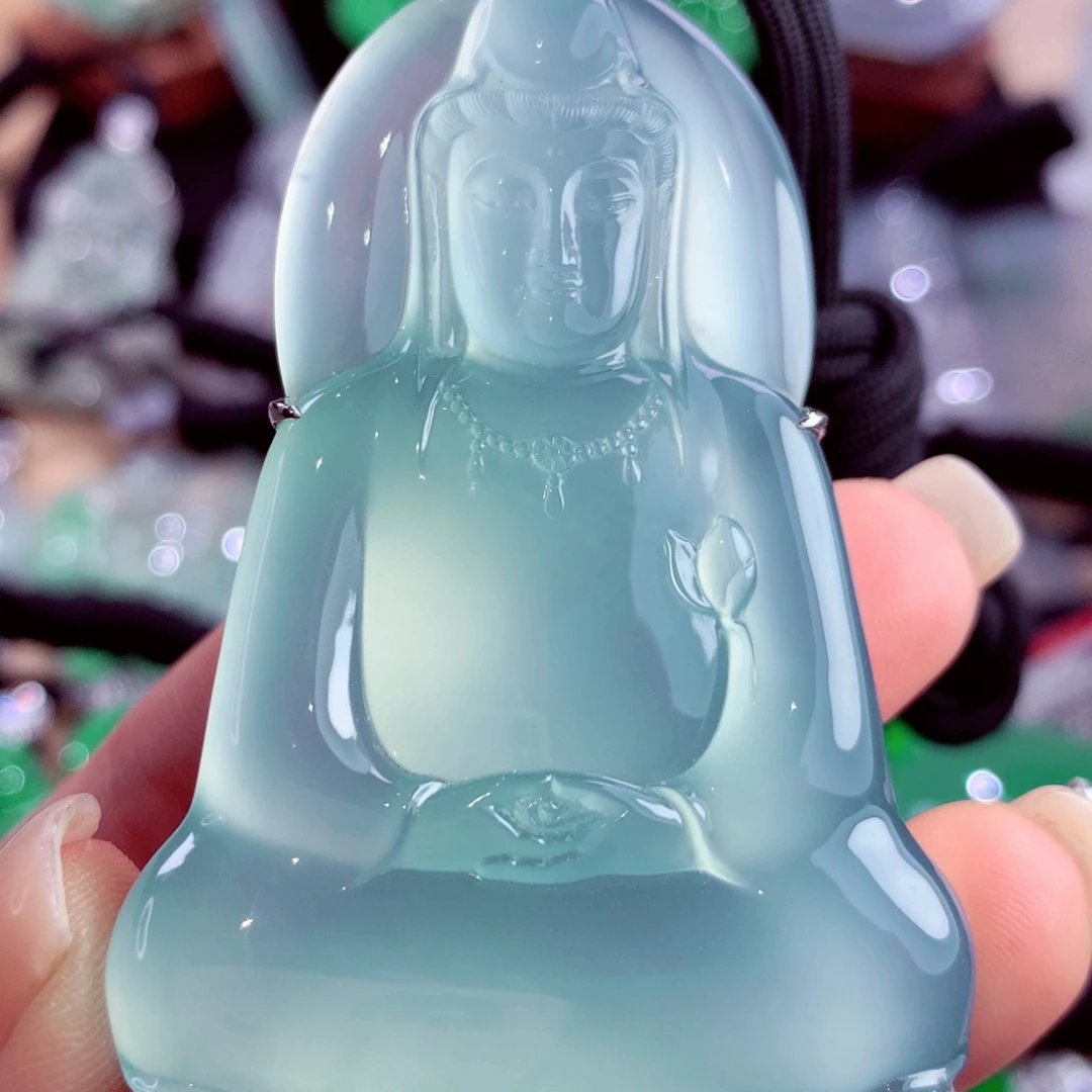 吊坠(不含链)18K金镶嵌翡翠定金看货