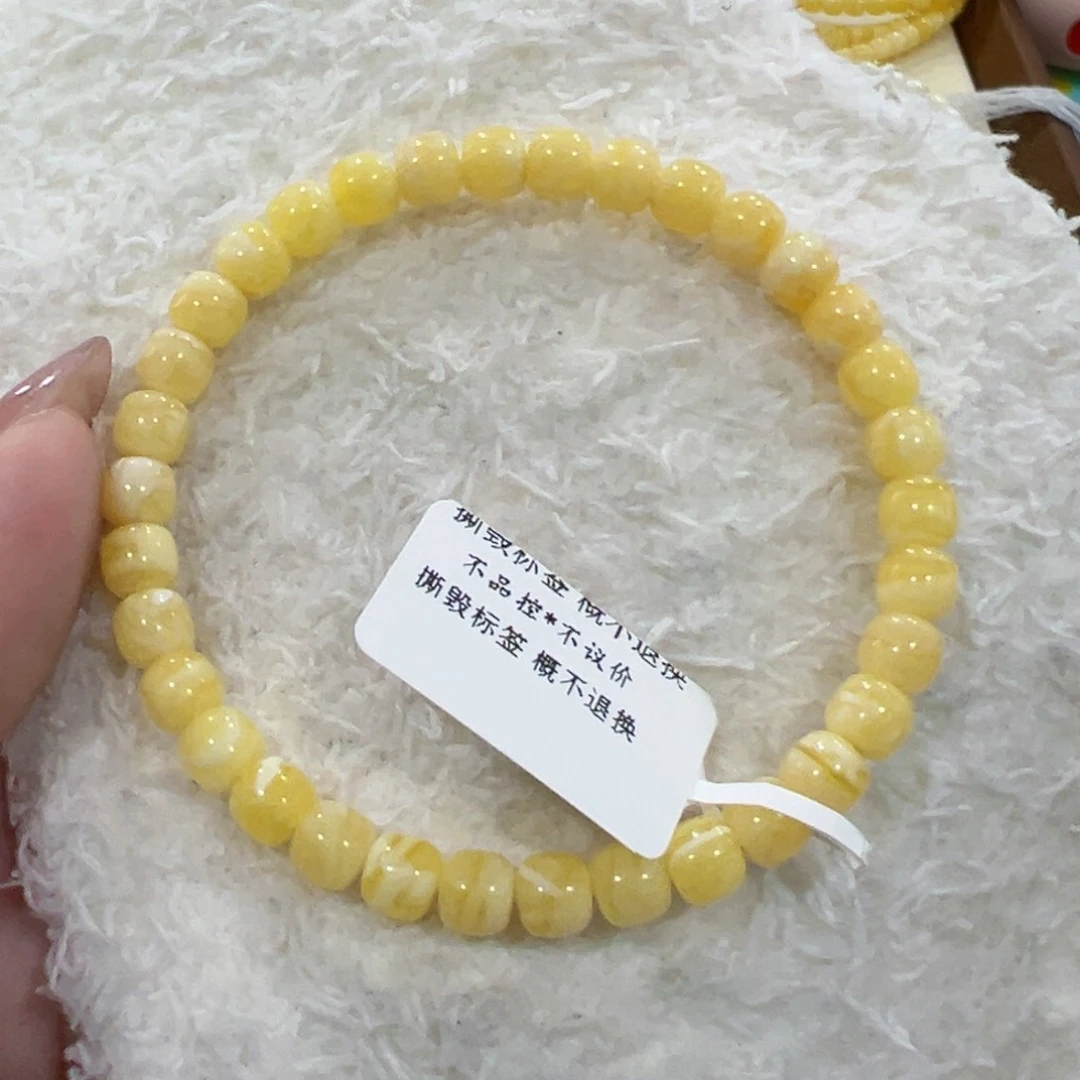 蜜蜡手链未镶嵌6m白花老型手串
