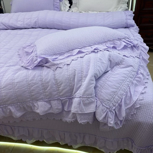 【咖咖家居】韩国砂洗纯棉被套床盖四件套夹棉