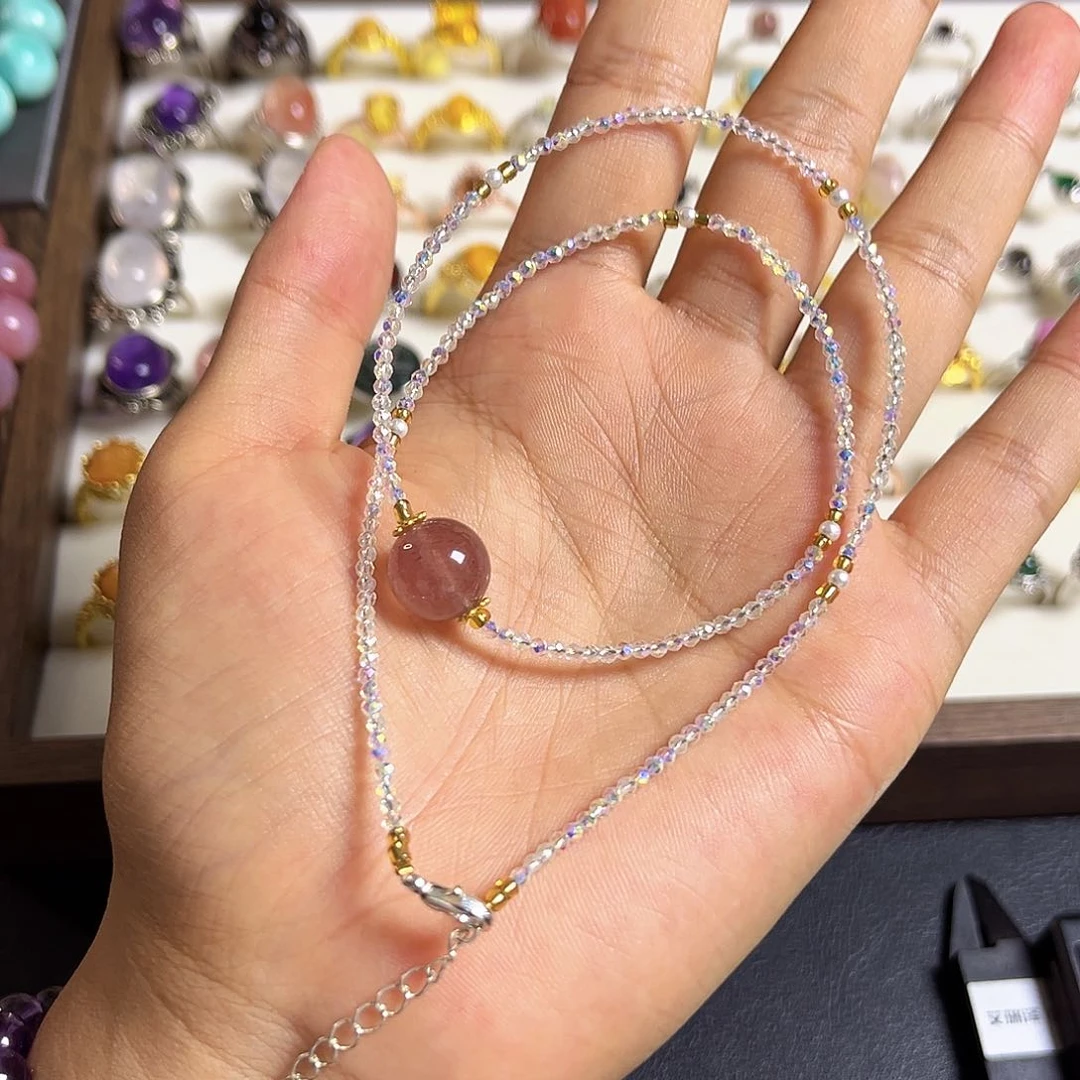水晶手串未镶嵌草莓晶项链