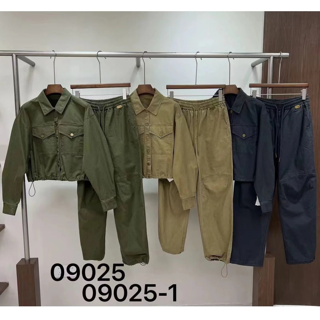 KIKI严选：09025-QC家欧洲站南油秋季新款时尚帅气工装两件套装