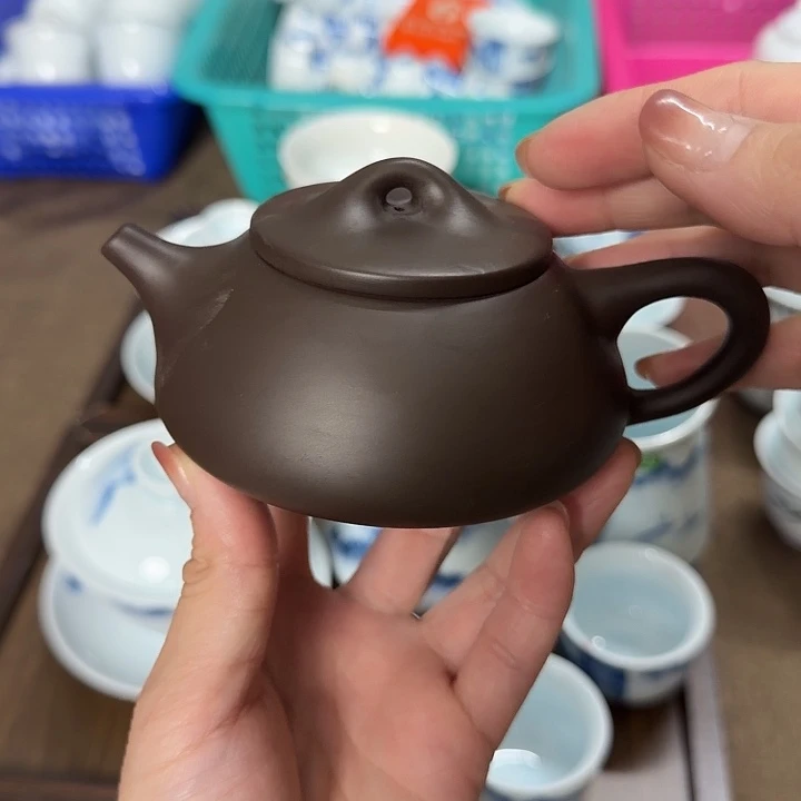 微瑕紫砂泡茶壶石瓢壶