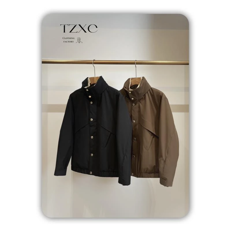 【555-H】高奢男装 2024年秋冬男士立领隐藏帽飞行员羽绒服