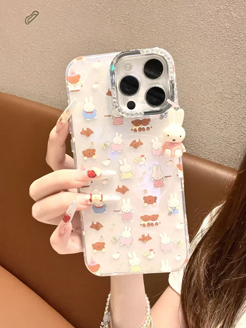 卡通可爱米菲兔适用苹果16/15/14/13防摔手机壳
