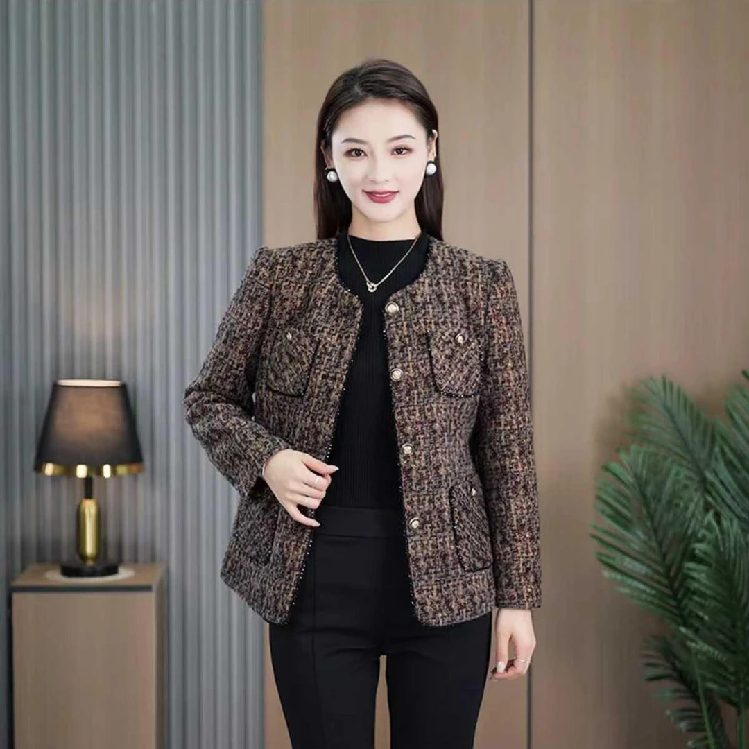 小香风外套女士2025今年流行新款小个子中年妈妈洋气减龄上衣百搭