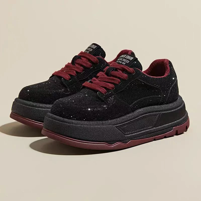 满钻 时尚 休闲鞋 春款 系带 德训 低帮ins 韩版 潮流 单鞋女鞋