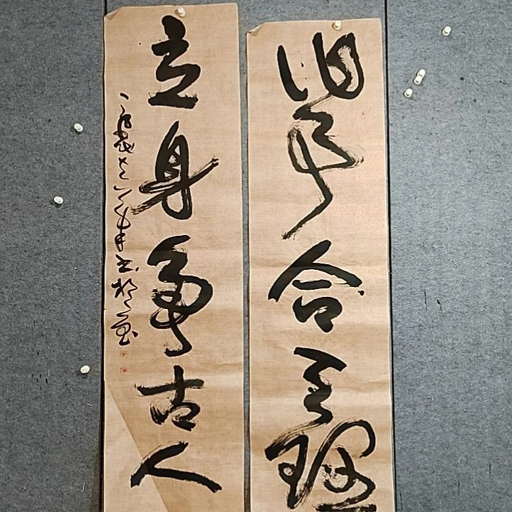 书法宋秉民。180X48X2。立身争古人
