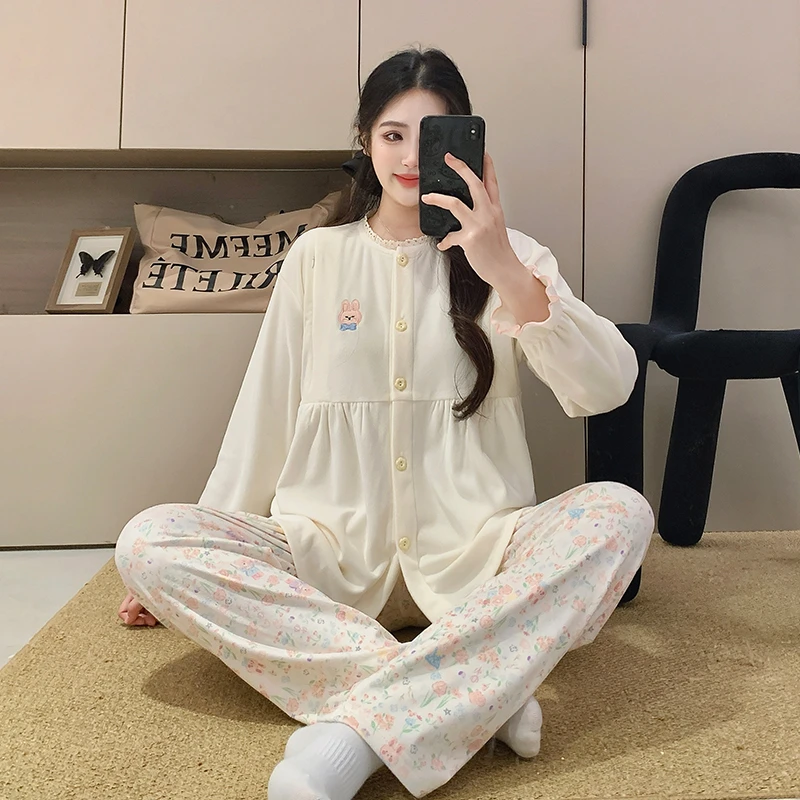 【自发热】保暖月子服产后孕妇睡衣哺乳喂奶产妇德绒家居服秋冬季