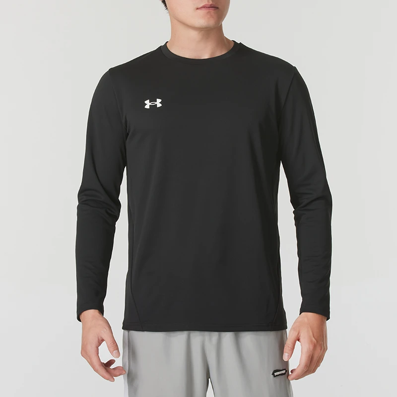 安德玛UA新款四季款速干男女同款针织长袖跑步健身圆领卫衣上衣