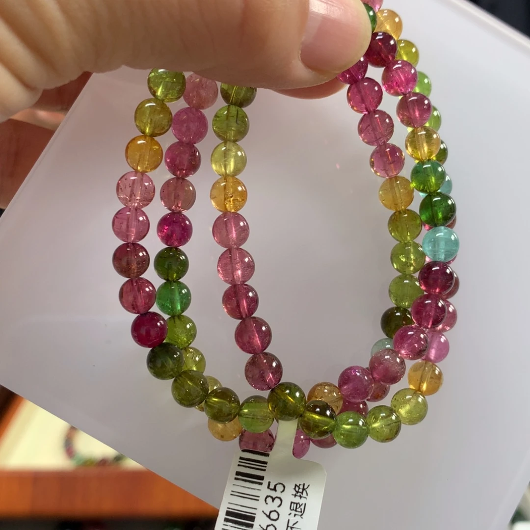 碧玺未镶嵌手链5.8左右
