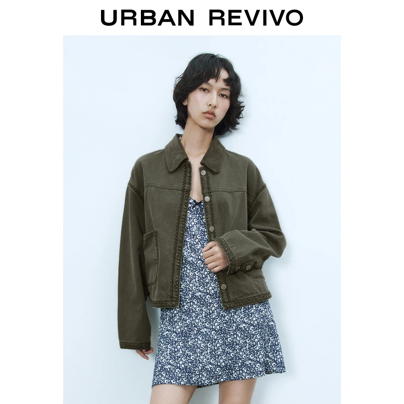 UR2025秋季新款女装缝线设计感纽扣翻领休闲衬衫UYL850052