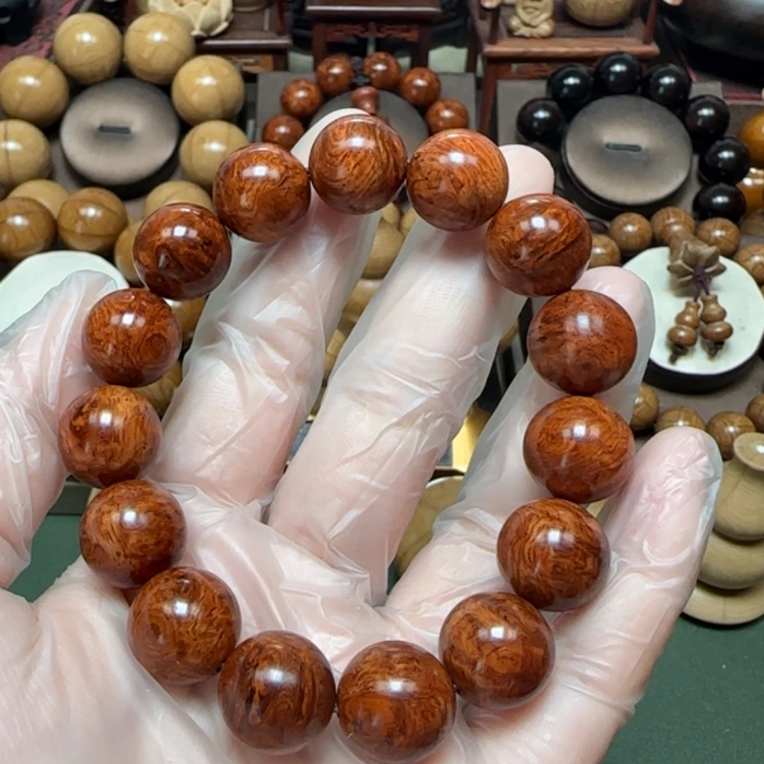 无***果大果紫檀（缅甸花梨）手串/手链1.5精品