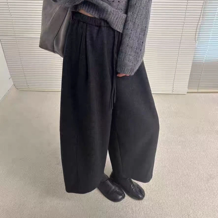 美美服饰25093加绒加厚显瘦慵懒梧桐裤遮胯直筒九分裤