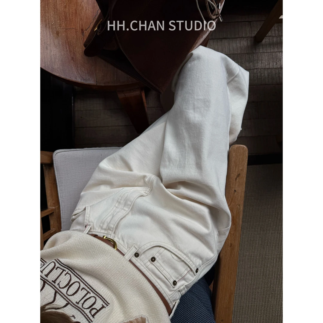 HH.CHAN“极简新贵”汉麻棉高定原牛红线直筒牛仔裤HH53T39334-赖赖