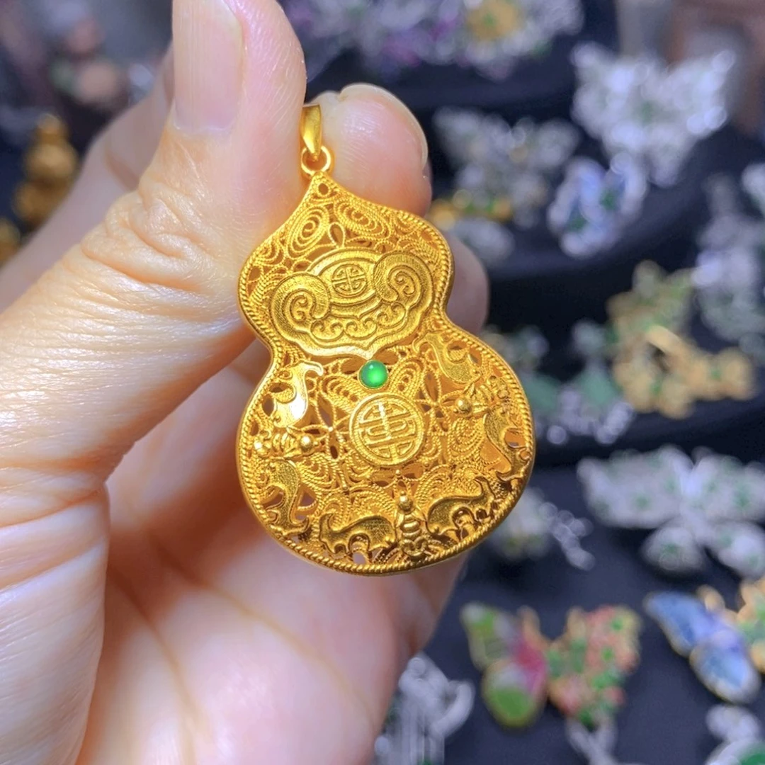 翡翠银S925镶嵌吊坠(不含链)天然翡翠