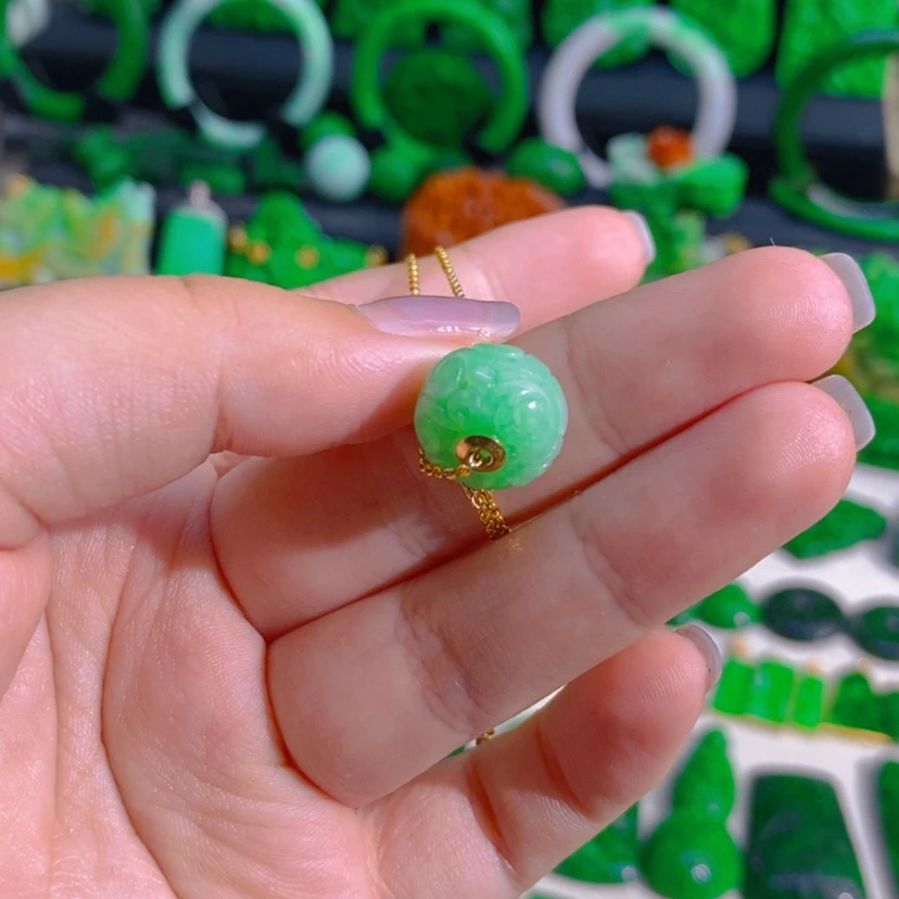 【闪购商品】翡翠18K金镶嵌吊坠(不含链)吊坠