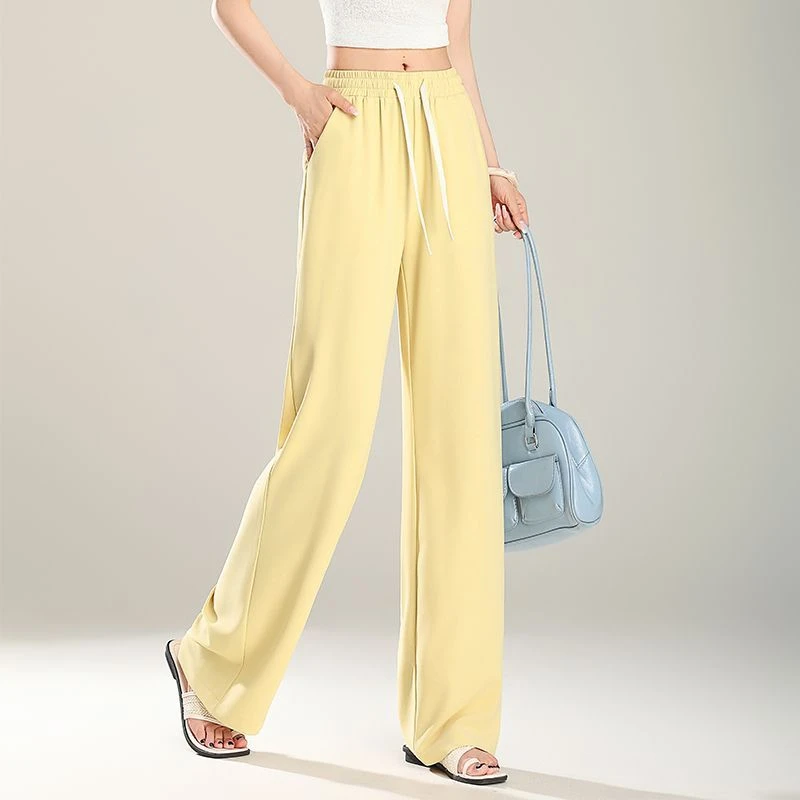 2025夏季爆款皱窄版阔腿九分裤气质高腰垂感修身显瘦时尚百搭轻奢