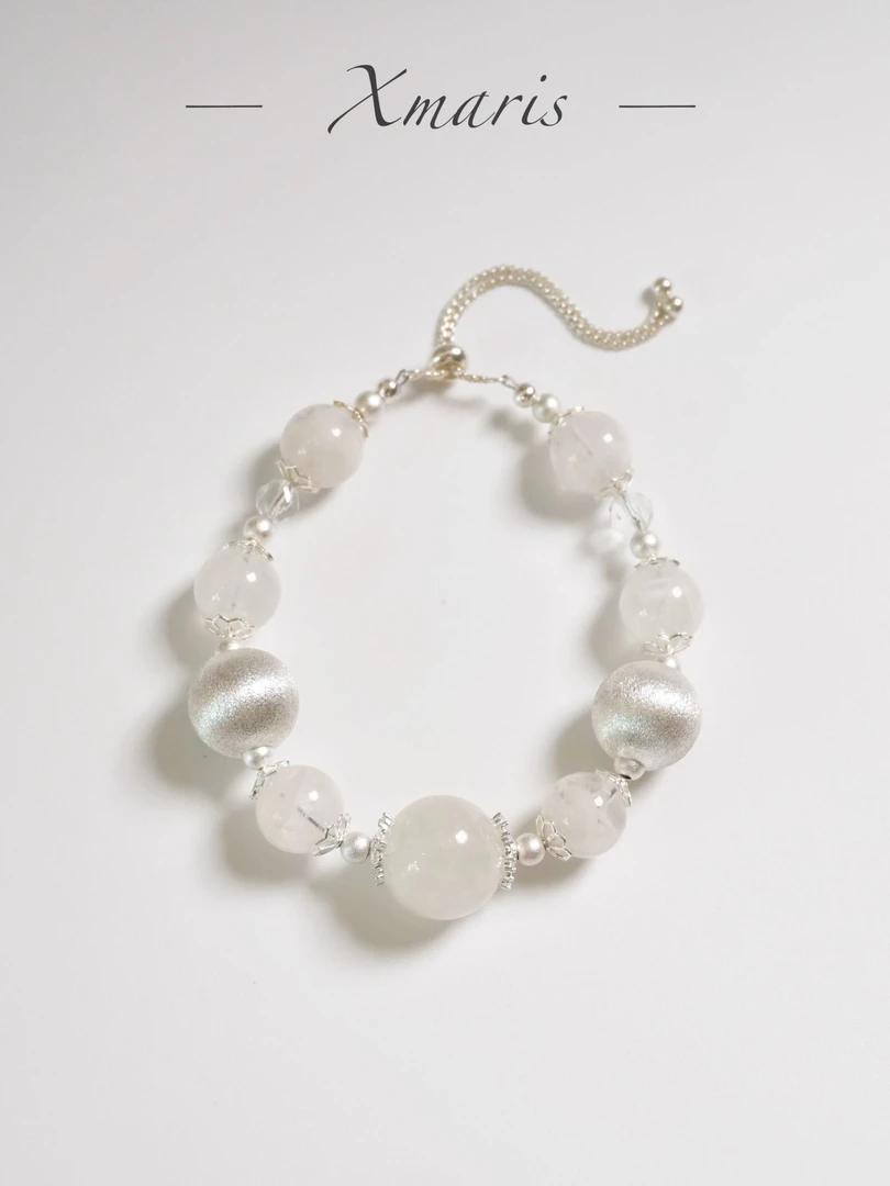 【雪妖】「玄溟甲原创设计」天然白幽灵手串