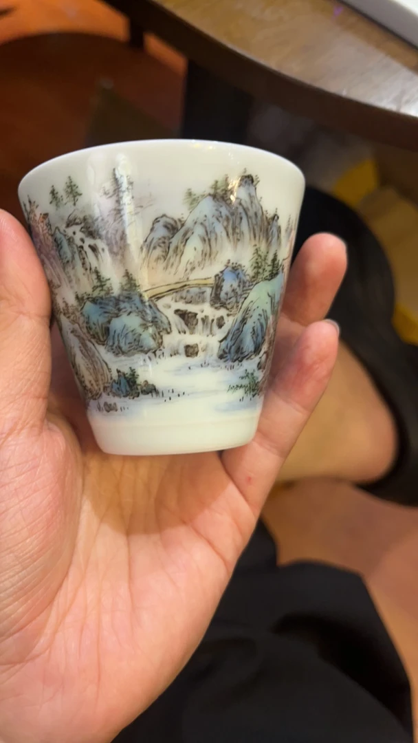 山水禅意主人杯品茗喝茶专用茶杯