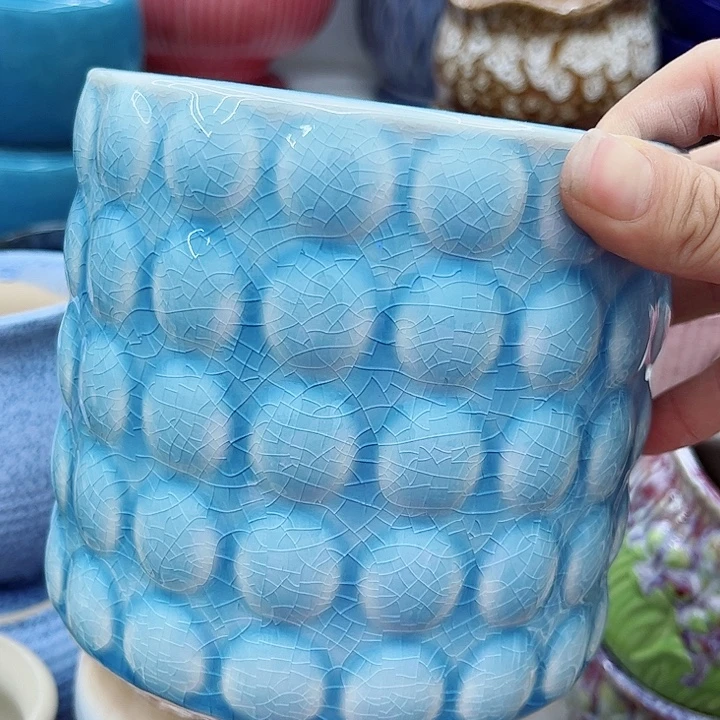 多肉绿植陶瓷花盆9.9包邮，有孔