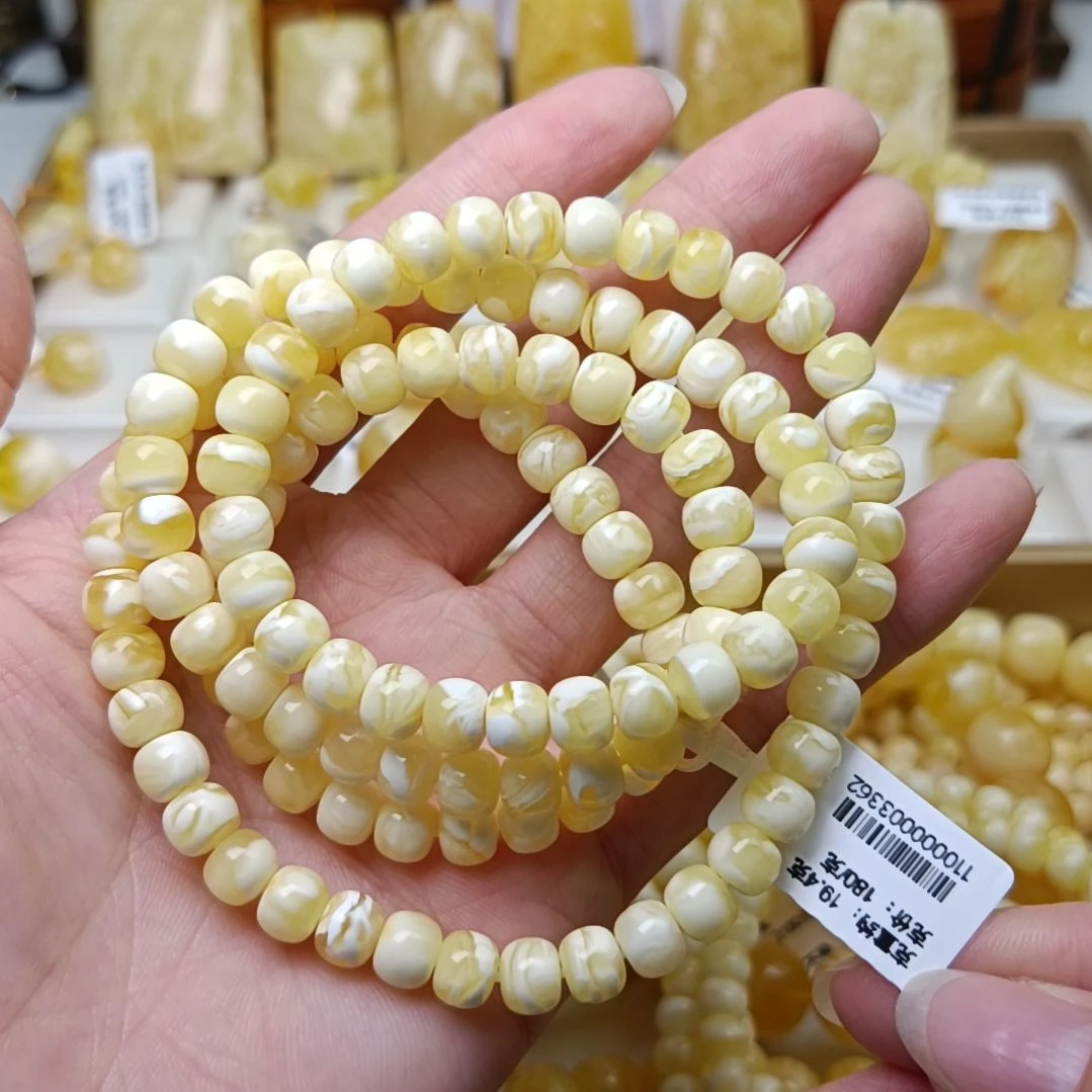 蜜蜡颈饰未镶嵌俄料