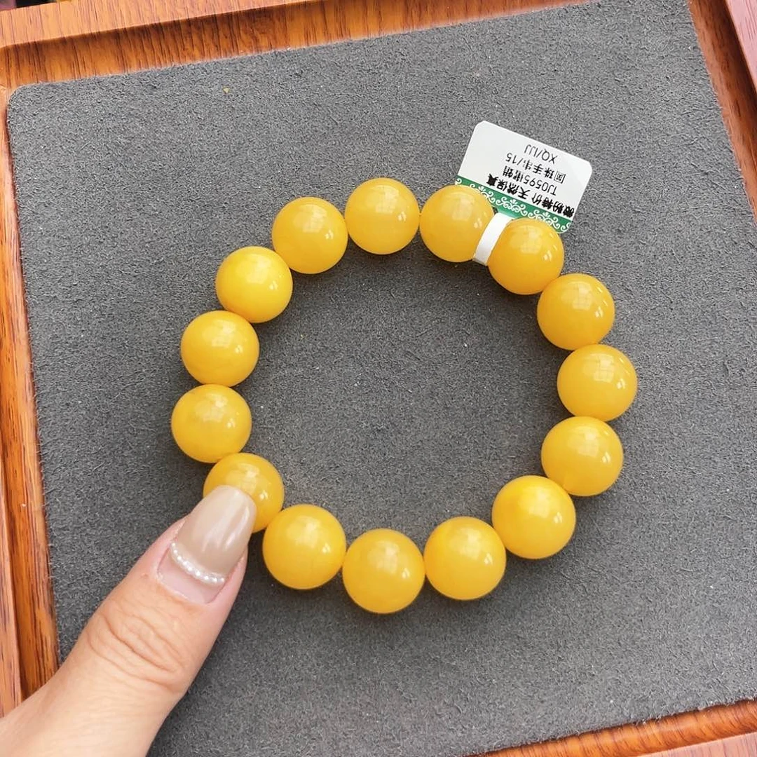 琥珀手链未镶嵌15m 鸡油黄