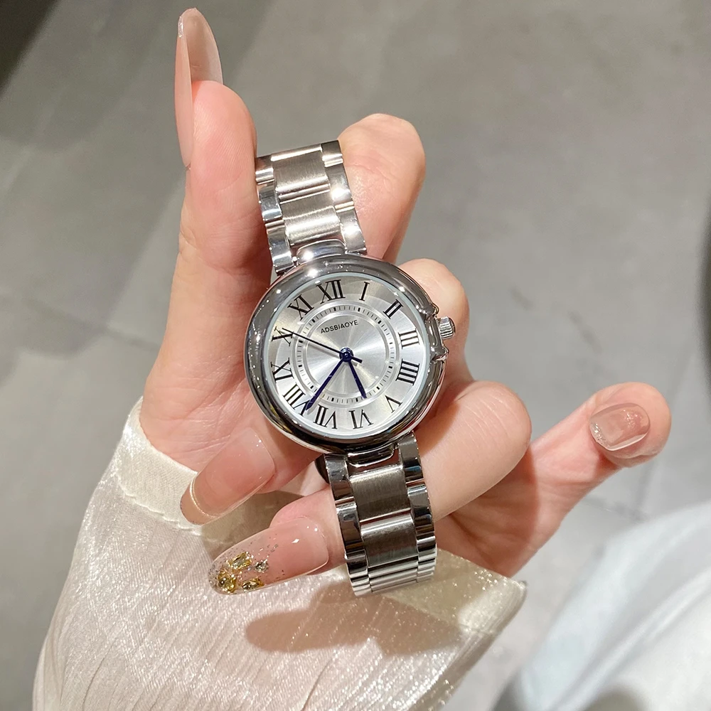 女士手表网红2025新款时尚百搭轻奢防水简约气质女款钢带石英腕表