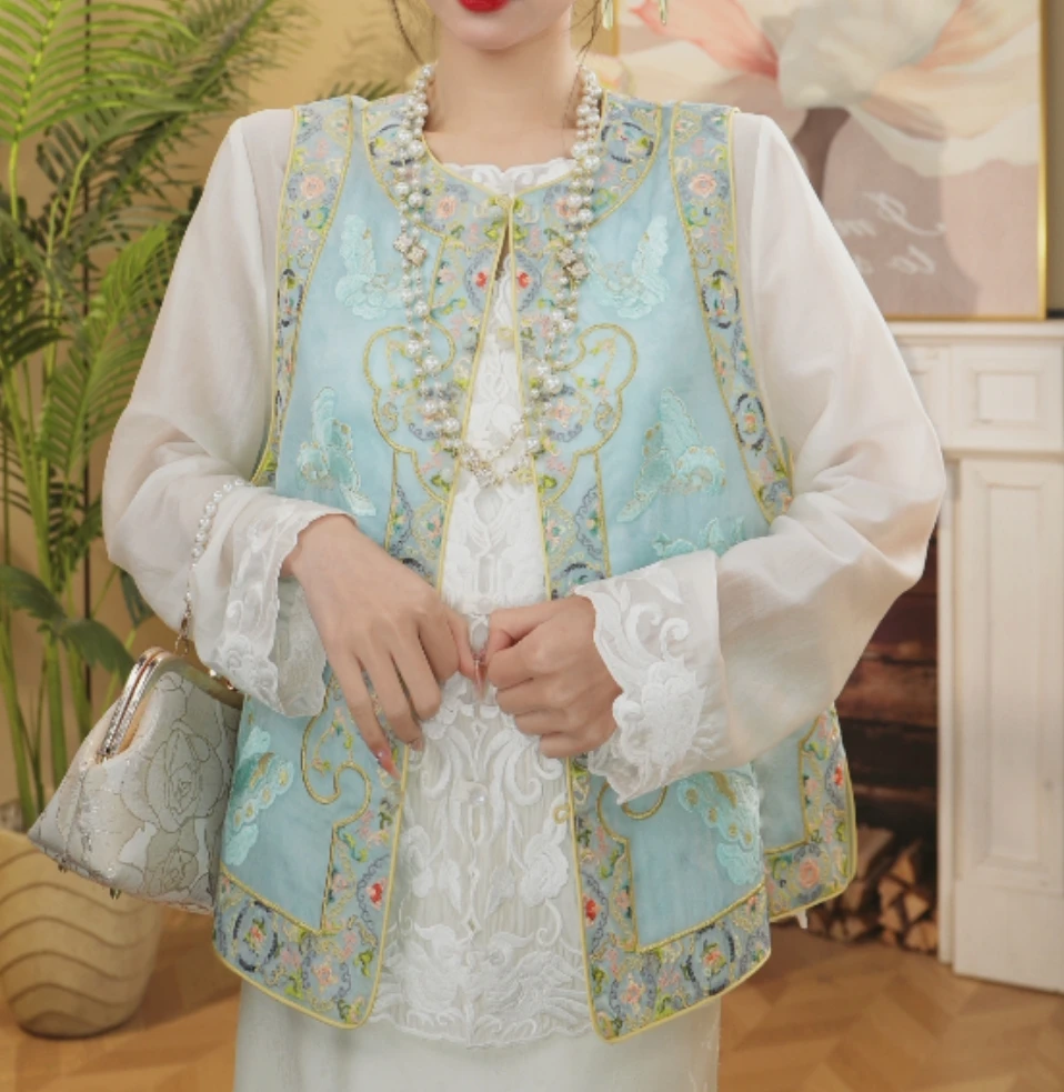 枝时节/新中式春季新款重工织锦刺绣马甲2025A7631-CC