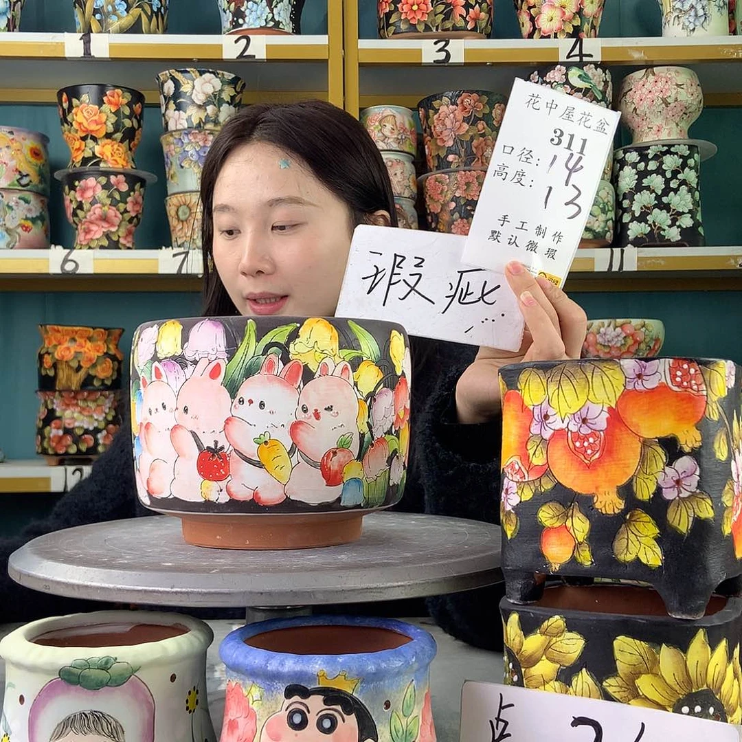 陶景德镇手工花盆311