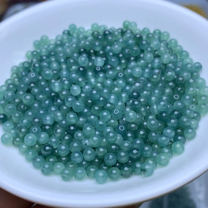 翡翠散珠卡4冰透蓝水50个单圈