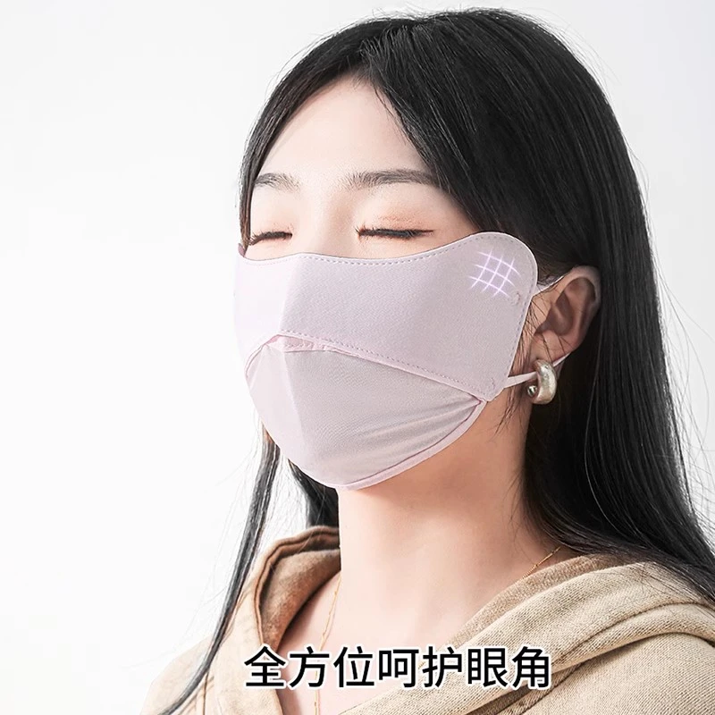 防晒口罩女高颜值透气防紫外线装备遮阳夏季骑车冰丝薄款短袖