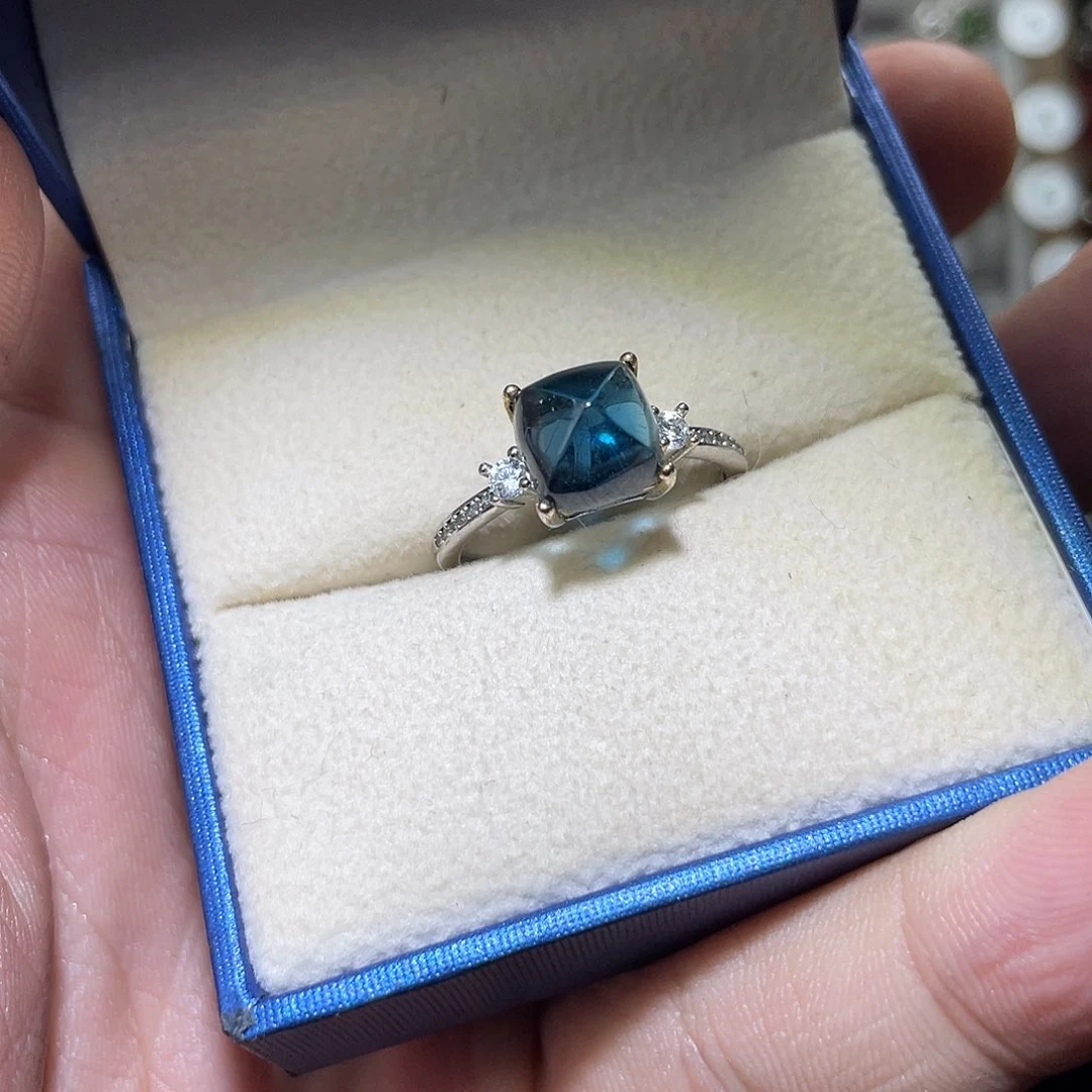 银S925镶嵌戒指托帕石