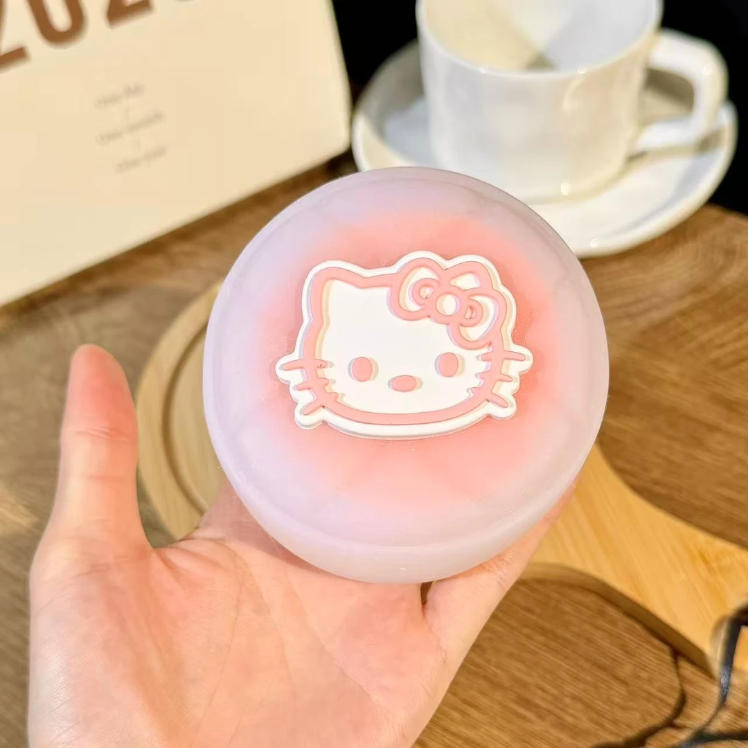 【裸手捏】深粉KT水晶气垫 纯手工硅胶捏捏乐解压玩具