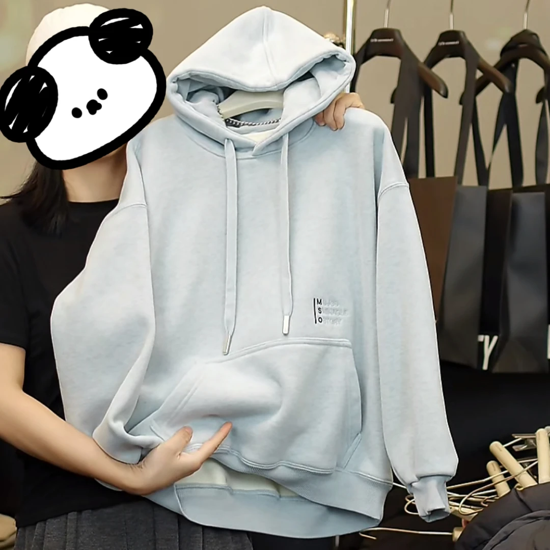 KM PERSONALITY 2025 新款 冬季男童一体绒加绒连帽卫衣 025