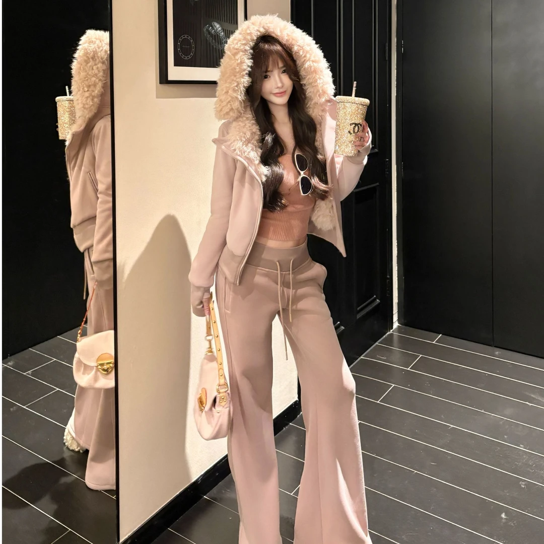 GUIDI GUDI【冬日麦田】时尚可爱风秋冬休闲两件套套装/黄加蓝