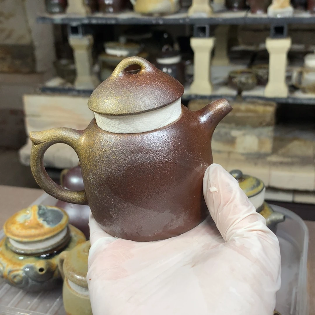 茶壶紫砂纯自然柴烧