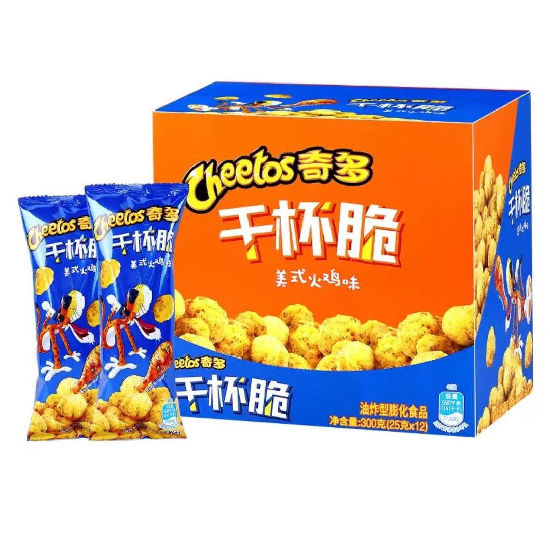 【精选】3月16日到期 奇多干杯脆 25g*12 美式火鸡味